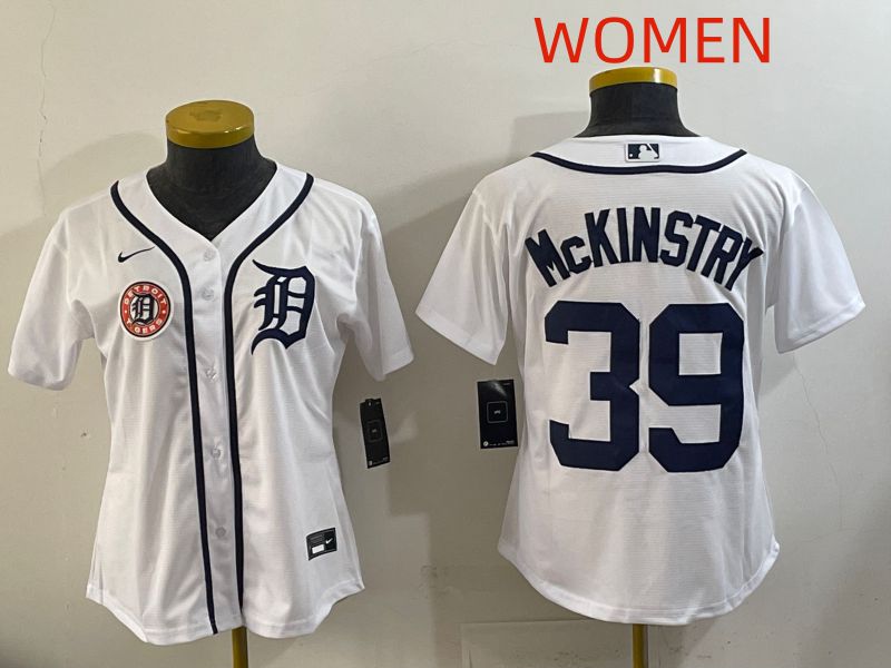Women Detroit Tigers 39 Mckinstry White Game Nike MLB Jersey style 004